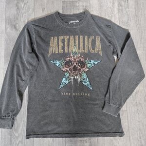 METALLICA men's long Sleeve Crewneck T-Shirt King Nothing Vintage Look, Small